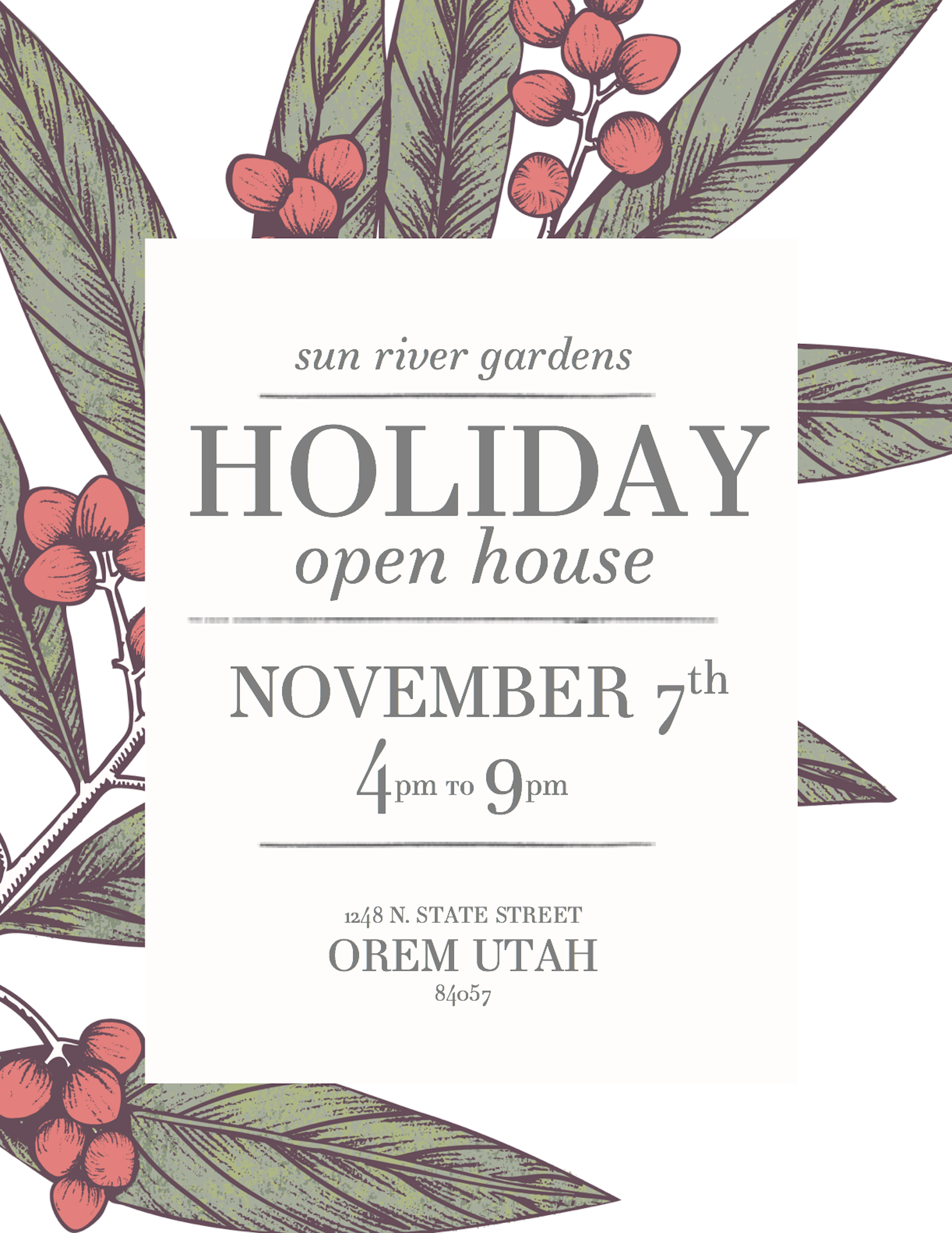 Holiday Open House Sun River Gardens